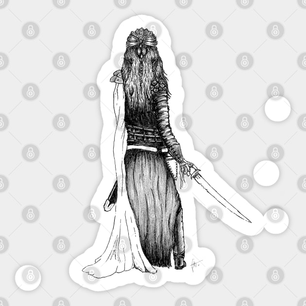 Lexa Mt. Weather Warrior (BW) Sticker by freddyhlb